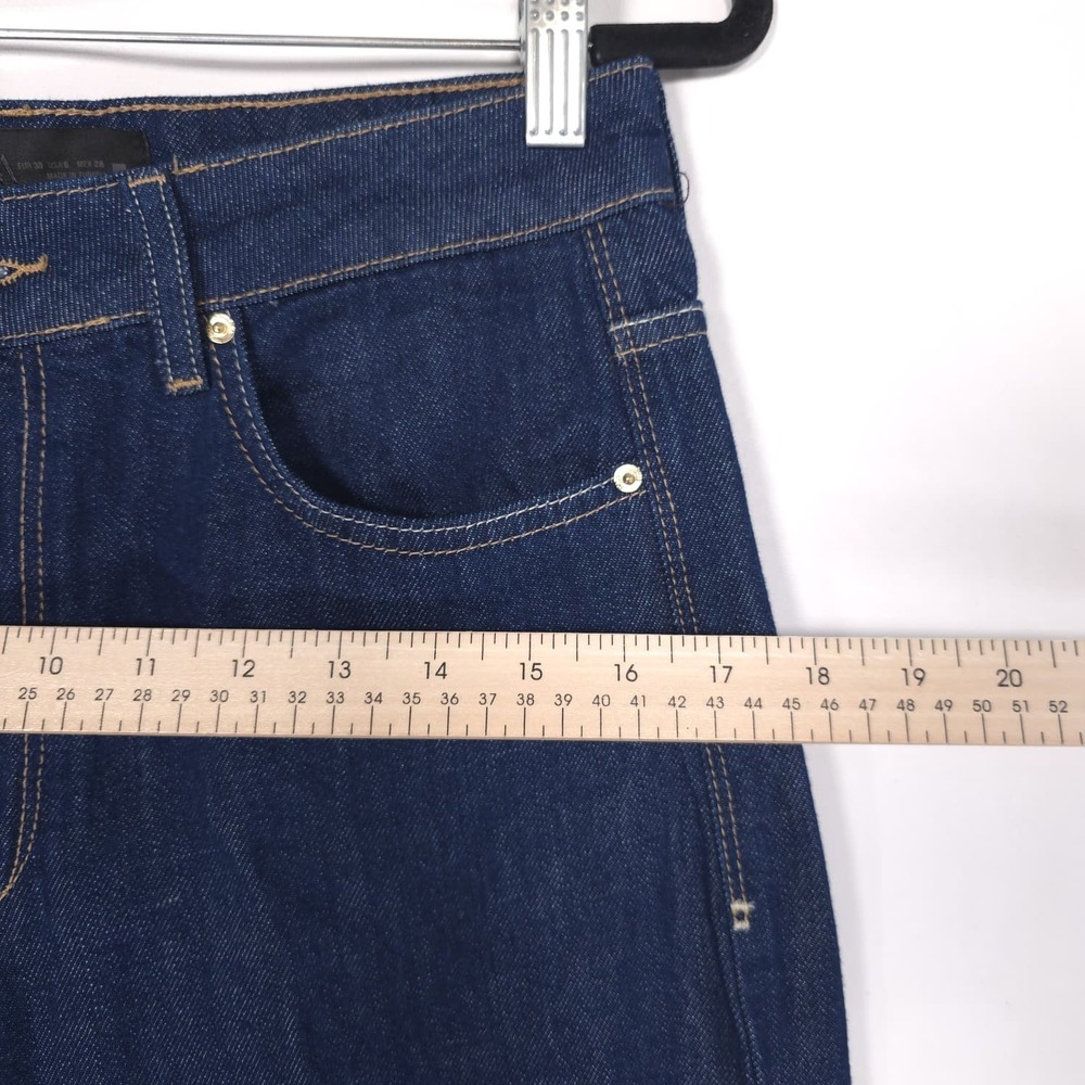 ZARA Women's Wide Leg Jeans US 6 EU 38 High Waist Blue Dark - Picture 4 of 11